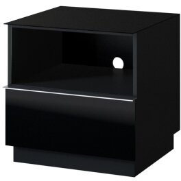 Tv stolek HEMI 37 černá / černé sklo